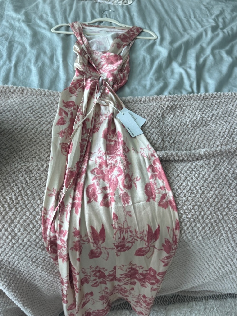 Reformation Anaiis Silk Dress in cameo rose NWT